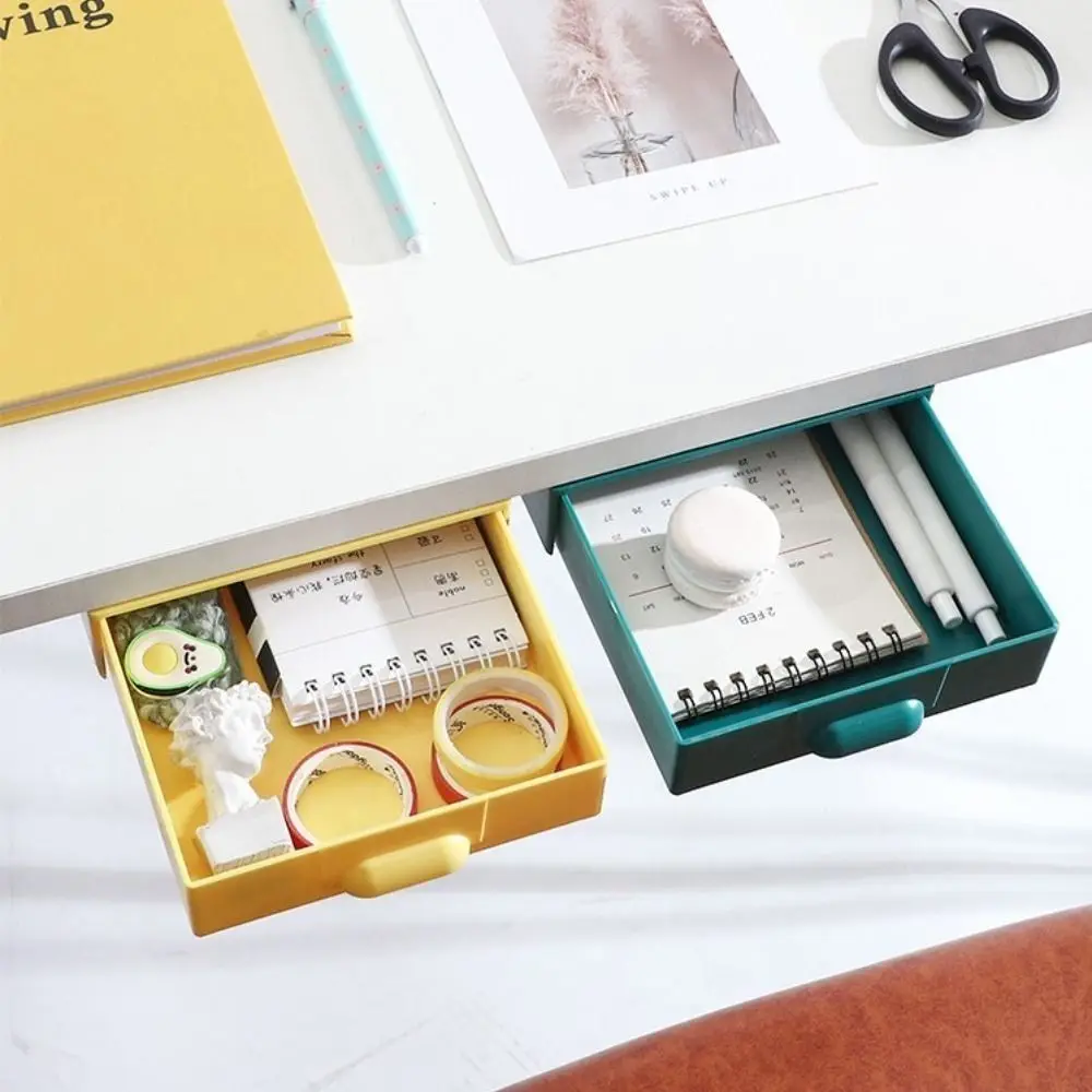 

Fashion Pencil Case Earphone Sundries Stationery Desktop Storage Drawer Jewelry Container Under-desk Drawer Desktop Organizer