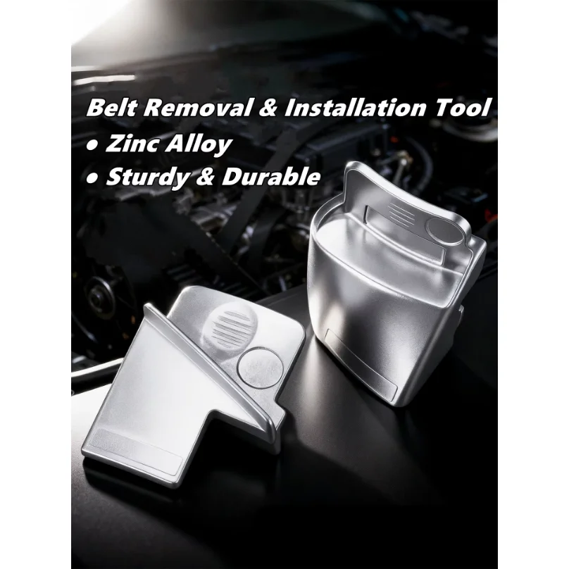 2Pcs Zinc Alloy Automobile Ribbed Drive Belts Remover Stretch Aux Belt Removal Installer Tool Set Car Repair Modificate