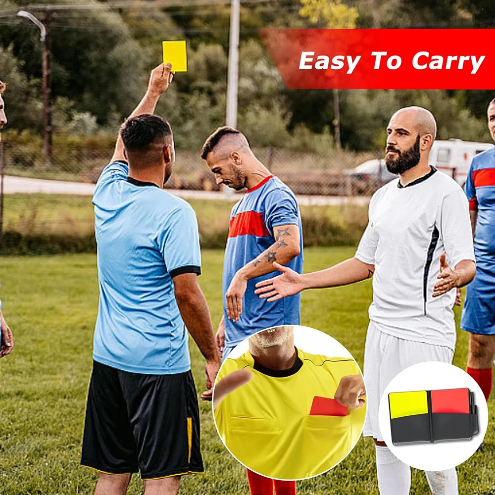 Juego de tarjetas de árbitro de fútbol, lápiz de silbato, silbato rojo y amarillo, silbato de Metal con entrenador deportivo, juego de cartas de
