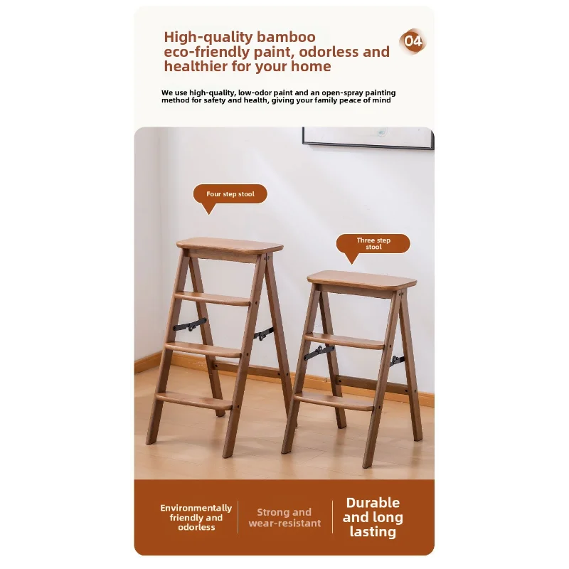 Multi Functional Kitchen Stool, Ultra Narrow, Mid To Old Bar Counter, Foldable Ladder Stool, Staircase Stools, Dual-use 2-in-1