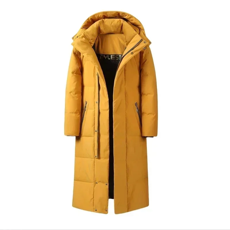 Long Down Jacket Men's Super Over the Knee New Couple Wear Winter Loose Large Size Mid-Length Coat Women