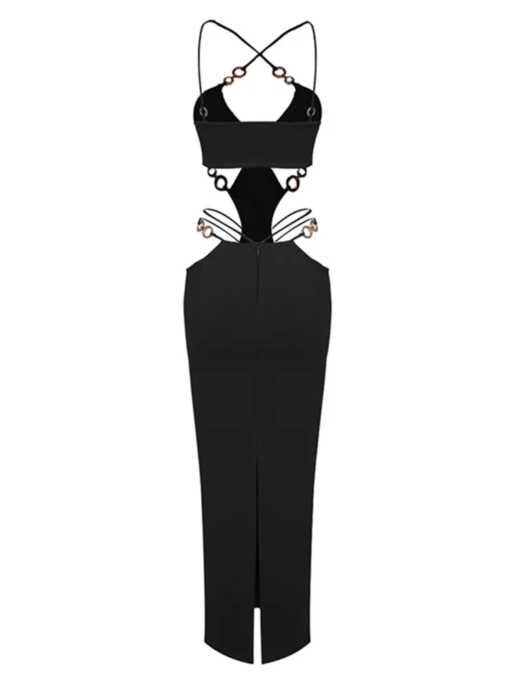 Hotwife Party Dress Women Summer Sexy Hot One Piece Crisscross Neck Cut Out Maxi Long Celebrity Evening Club One Piece Gowns