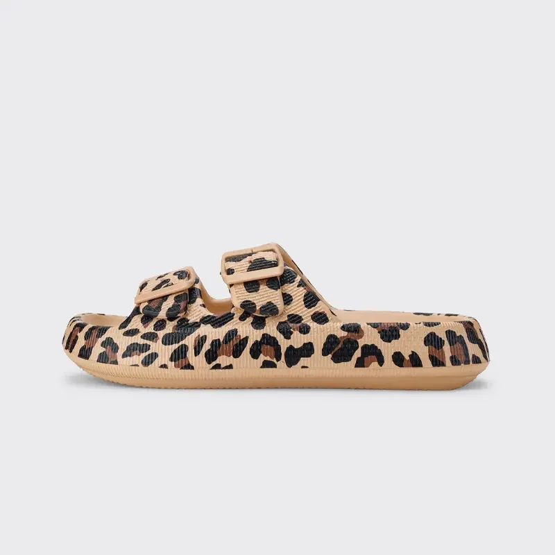 Trend Summer Leopard Pattern Ladies Home Shoes Non-slip Cosy Slides Outdoors Seabeach Sandals for Women Slippers Flip Flops New