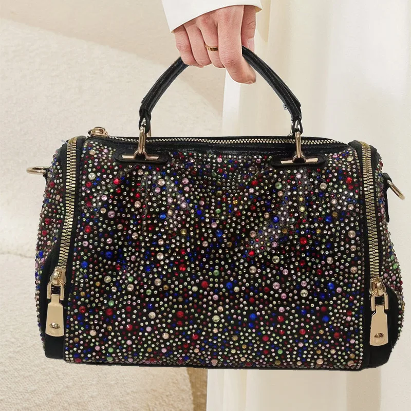 حقيبة يد نسائية عصرية أنيقة مزخرفة بالألماس مرصعة بالنجوم ذات سعة كبيرة وحقيبة كتف أنيقة #1