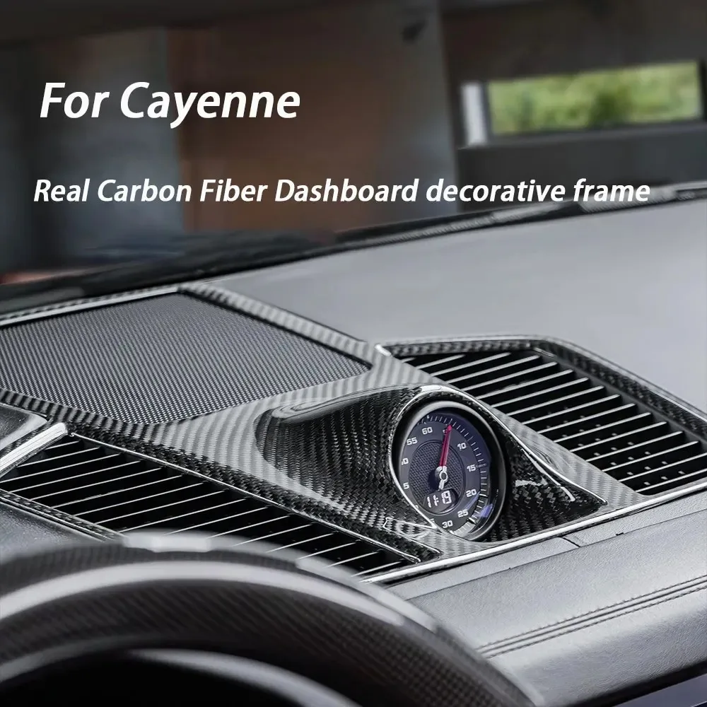 

Real Carbon Fiber Car Interior Central Control Dashboard Decorative Frame For Porsche Cayenne 92A 9YA 2018-2024