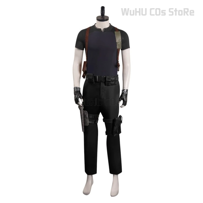 Biohazard Resident 4 Remake Leon S Kennedy Evil Cosplay Fantasia Costume Jacket Shoes Disguise Men Wig Halloween Costumes Poster