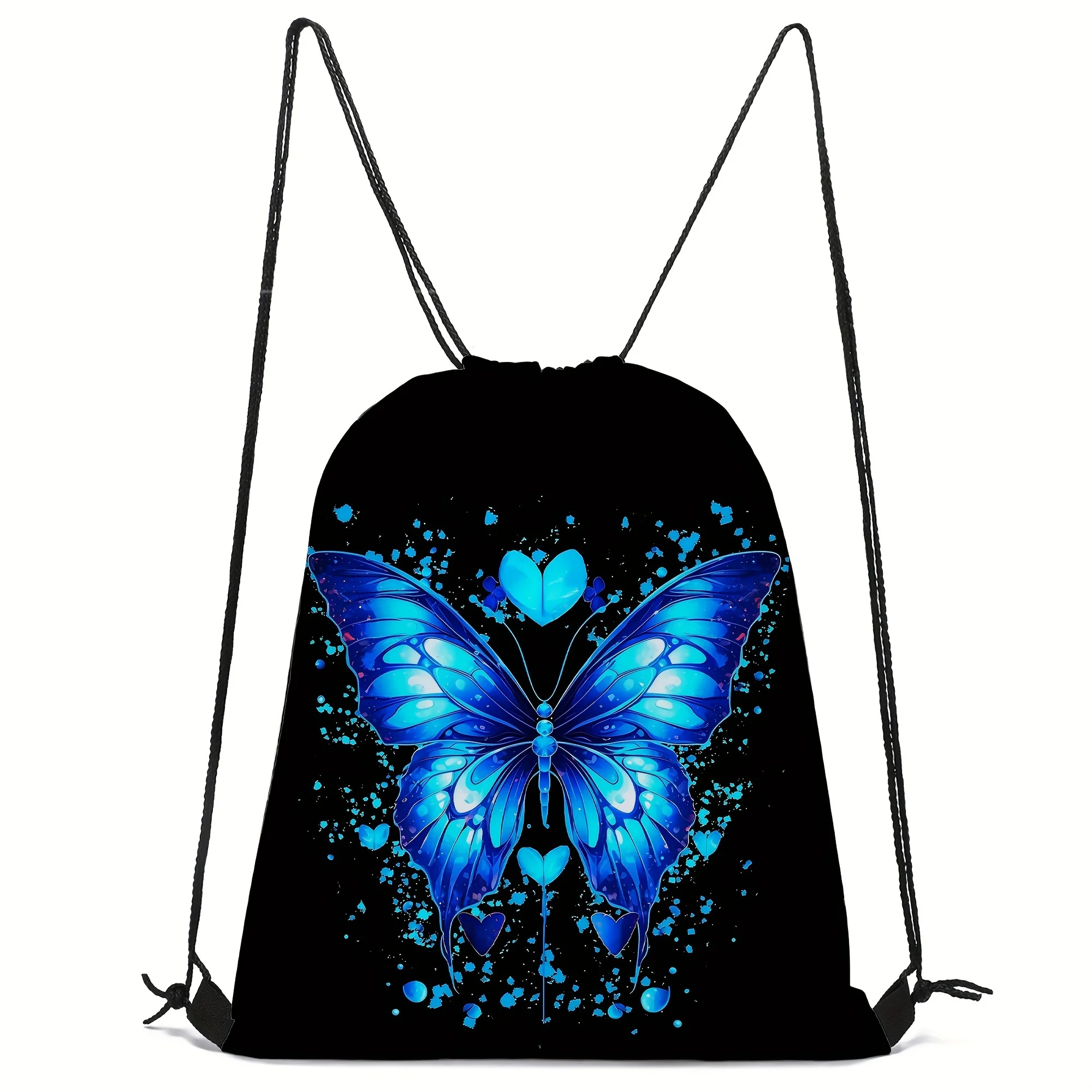 

Butterfly Pattern Drawstring Bag, Lightweight & Practical, Casual Sports Travel Storage Drawstring Pouch