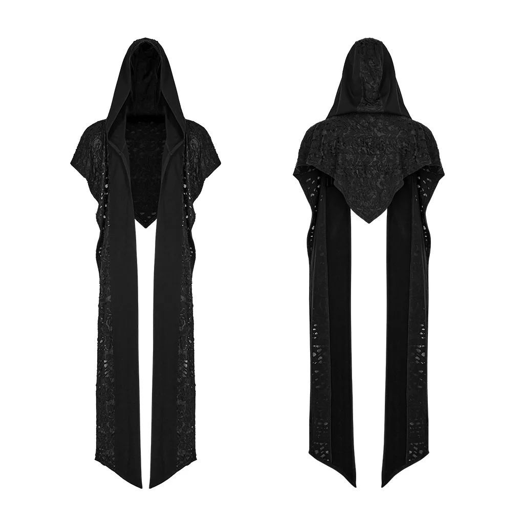 PUNK RAVE Men's Post-apocalyptic Style Oversize Hooded Scarf