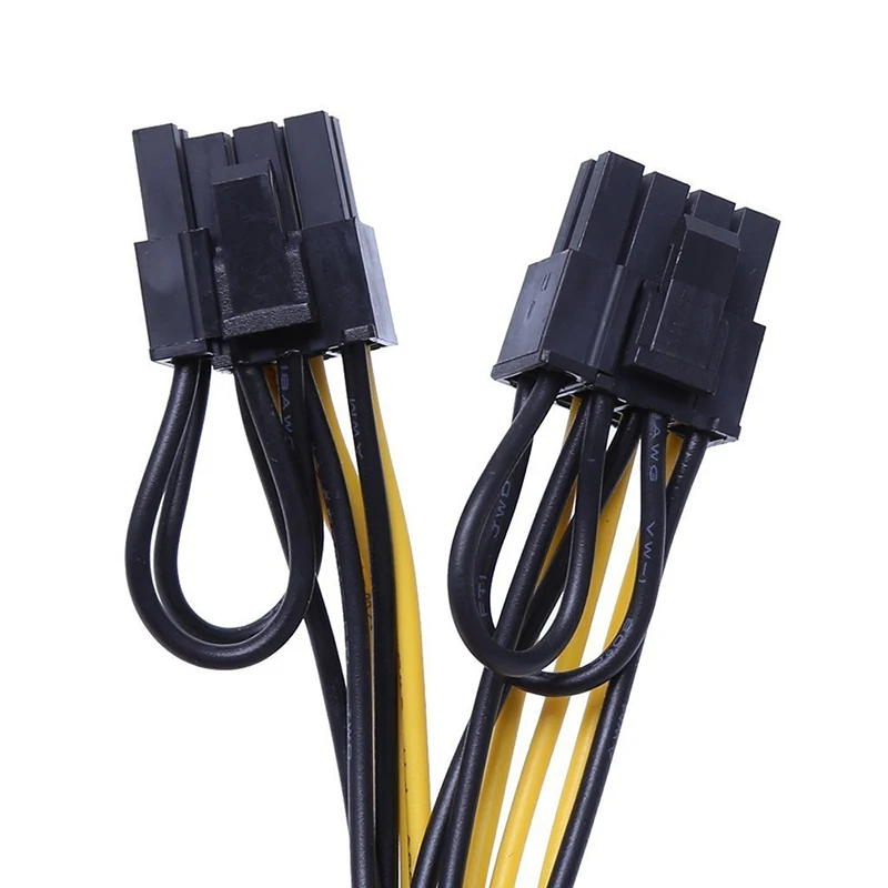 1 إلى 2 EPS وحدة المعالجة المركزية 12 فولت 8 دبوس إلى المزدوج 8 (6 + 2) دبوس بطاقة الرسومات PCI Express تمديد الطاقة مهائي كابلات كابل التعدين بطاقة 20 سنتيمتر