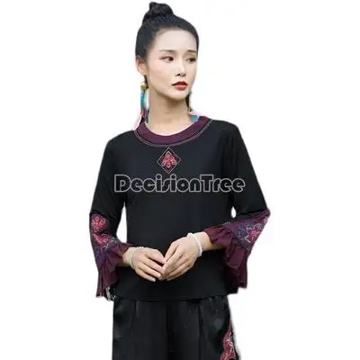 2023 chinese traditional flower embroidery blouse national cheongsam shirt qipao elegant oriental tang suit chinese retro blouse