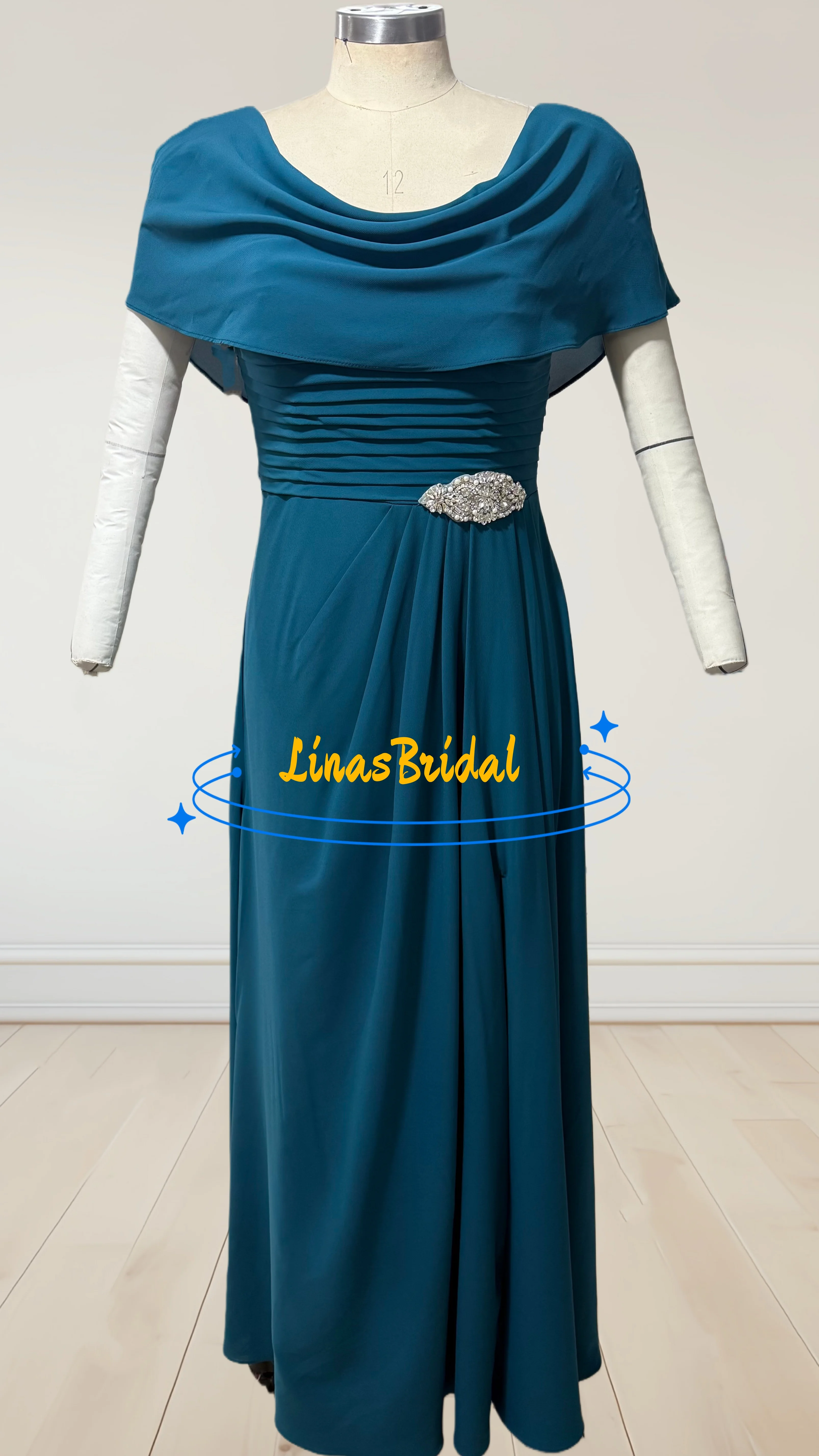 Abito da cerimonia per invitati a un matrimonio lungo fino al pavimento, abiti da cerimonia, abito per la madre della sposa con pieghe e cristalli 2026