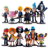 6pcs/set One Piece Anime Set Luffy Chopper Sanji Zoro Brook Q Ver. 26th Generation Figurine Toys PVC Action Model Doll Kids Gift