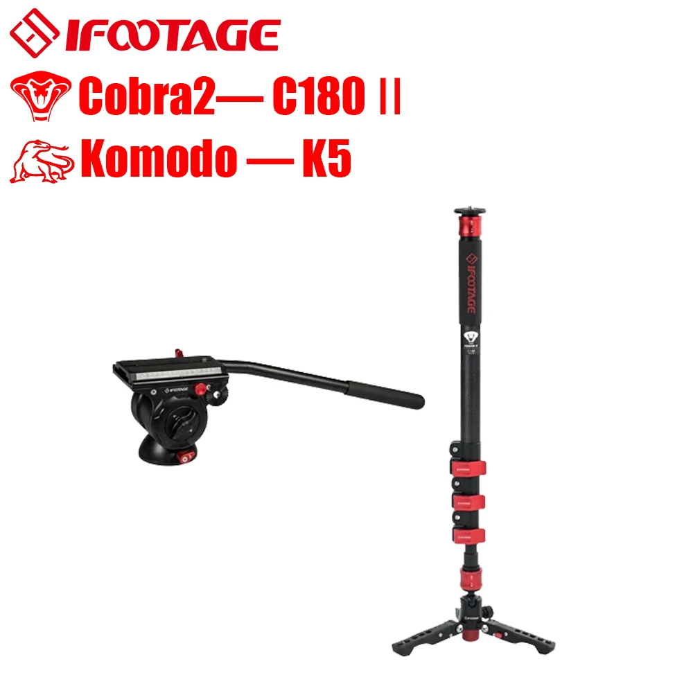 Ifootage monopiede tripode cobra2 A C180 telefon gopro para movil supporto per telefono fotocamera alluminio professionale Manfrotto DSLR video