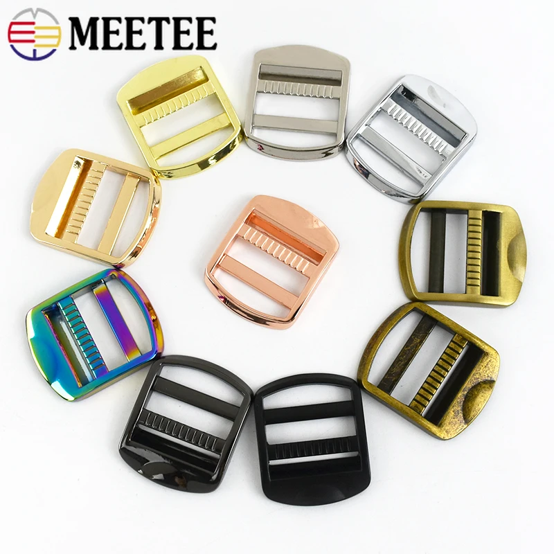 2/4/10Pcs 19-38mm Metal Buckles For Bag Strap Tri-Glide Adjust Buckle Backpack Webbing Slider Clasp DIY Hardware Accessories