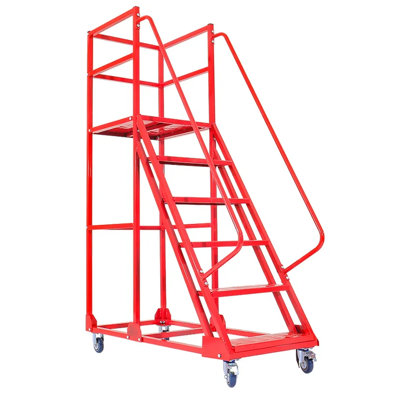

Warehouse silent wheel shelf ladder pick-up stool shelf climbing ladder
