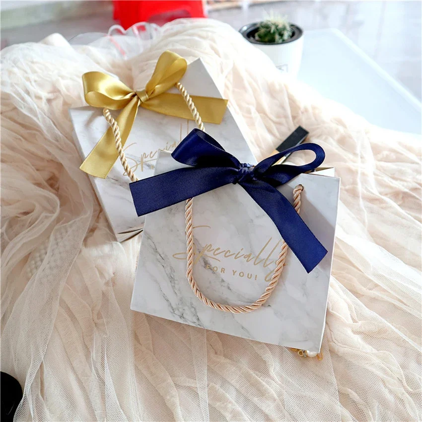 

New Mini Marble With Handle Gift Bags Special For You Retro Candy Box Christmas Birthday Wedding Party Favors Packing for Guests