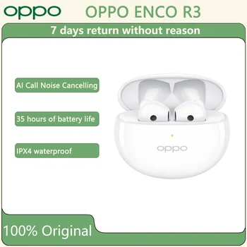 Originální bezdrátová sluchátka OPPO ENCO R3 s Bluetooth 5.3: Zažijte potlačení hluku s umělou inteligencí a výdrž baterie 35 hodin 10 nejlepší prodej Baterie OPPO Enco zdarma - №3