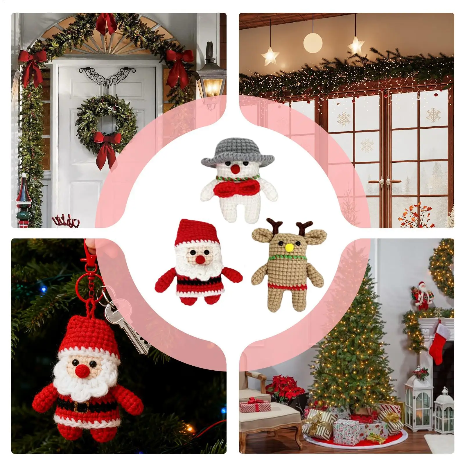 Beginner Christmas Crochet Kit Handmade Making Set Crochet Christmas Doll Kit For Adults Teens DIY Enthusiasts Beginners Craft