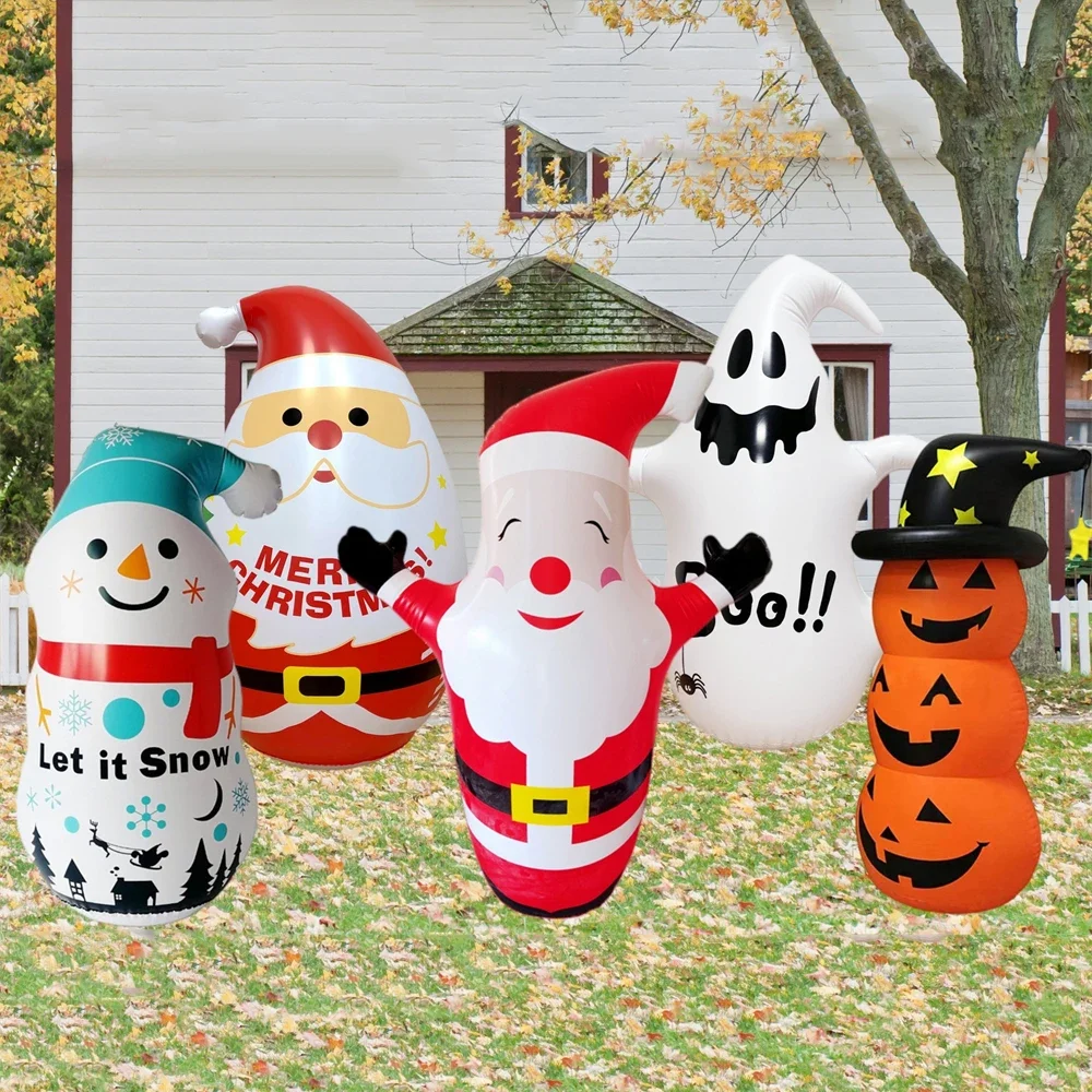 

Inflatable Tumbler Pumpkins Halloween Santa Claus Chrismas Snowman Inflatable Model Festival Theme Party Decoration Toy Gifts