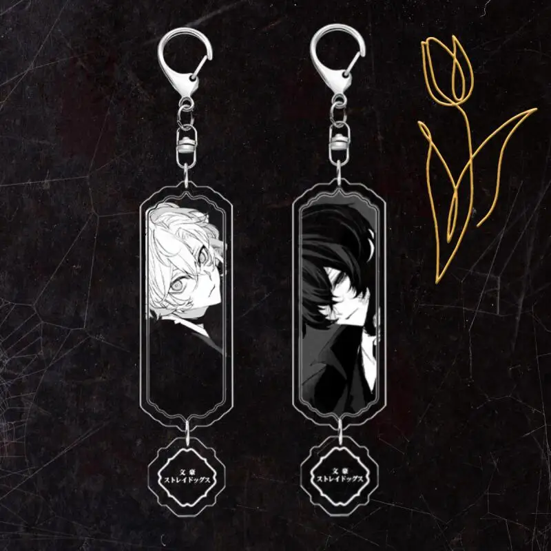 

Anime Cartoons Acrylic Keychain for Bungo Stray Dogs Nikolai Gogol Osamu Dazai Acrylic Key Buckle Backpack Decoration Pendant