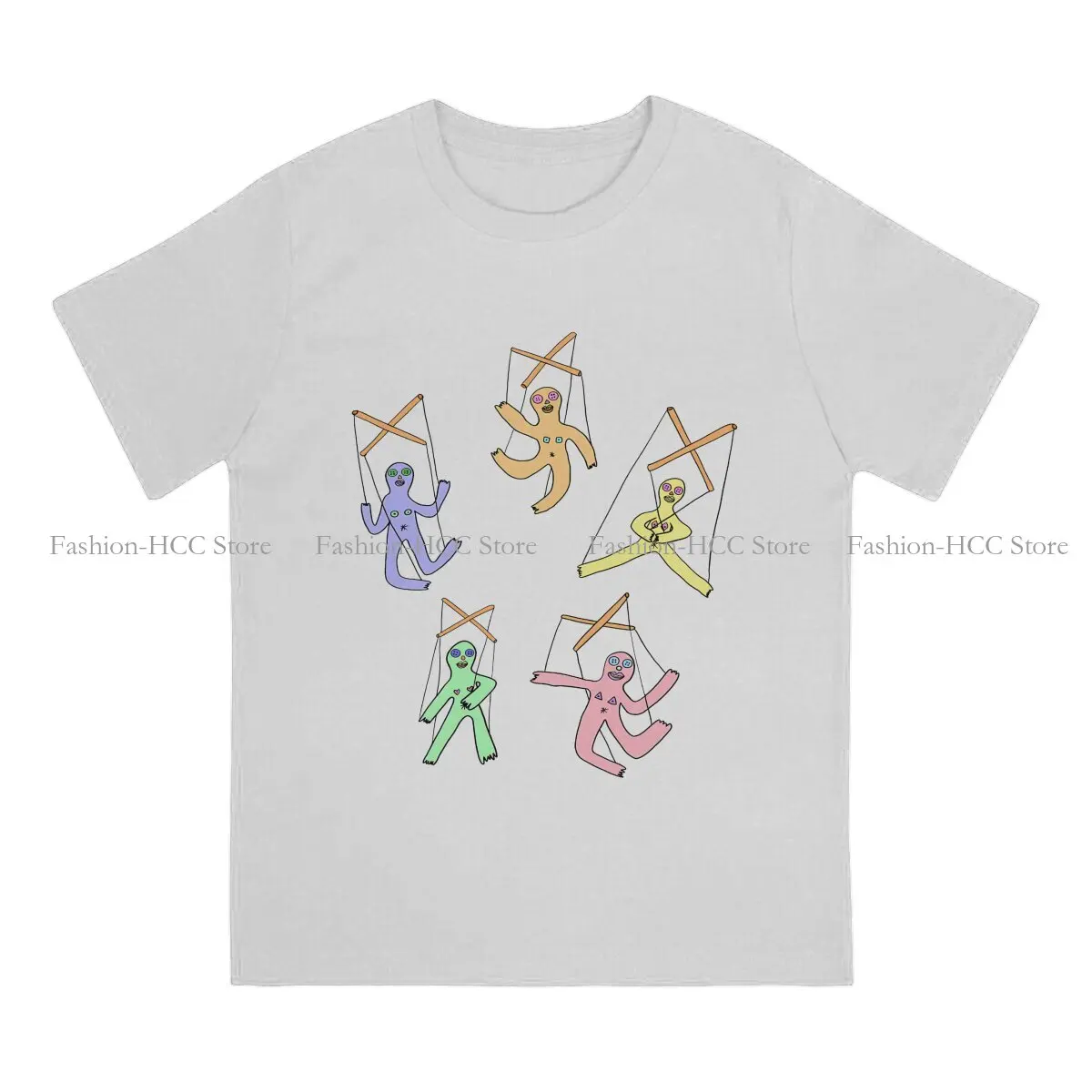 FIve Dolls Harajuku Polyester TShirt String Puppet Creative Tops Leisure T Shirt Men Short Sleeve