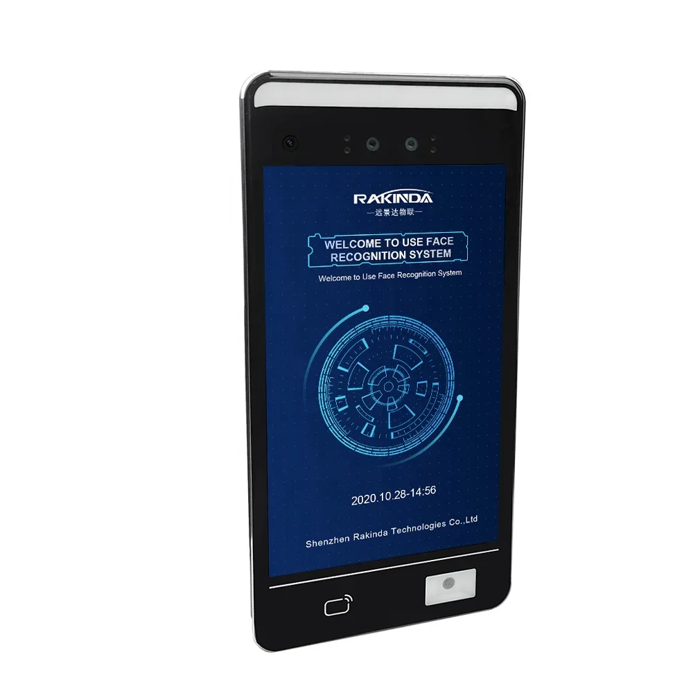 Gezichtsherkenningsapparaat Deurtoegangscontrole met temperatuursensor F5 Aanwezigheid Android Touchscreen Kiosk voor poort 2 jaar