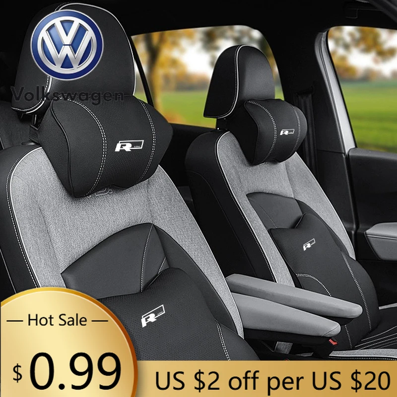 

For VOLKSWAGEN VW High End Car Seat Headrest Lumbar Cushion Interior Accessories For Volkswagen RLine Golf Tiguan Jetta Transpor