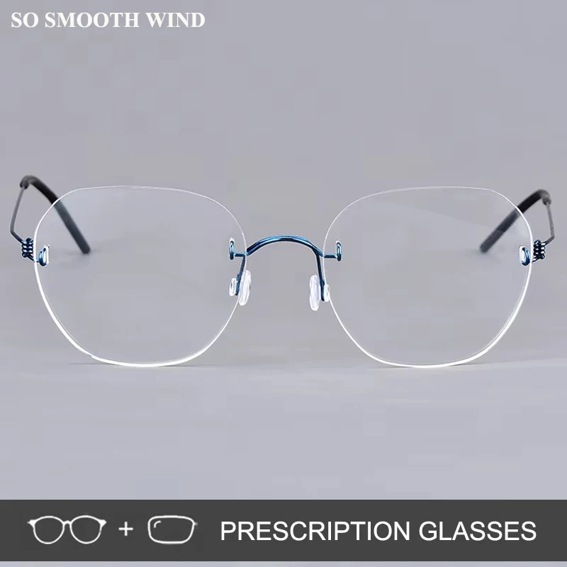 

Denmark Brand Rimless Optical Myopia Glasses Frame 2460 Men Screwless Prescription Reading Eyeglasses Women Frameless Spectacles