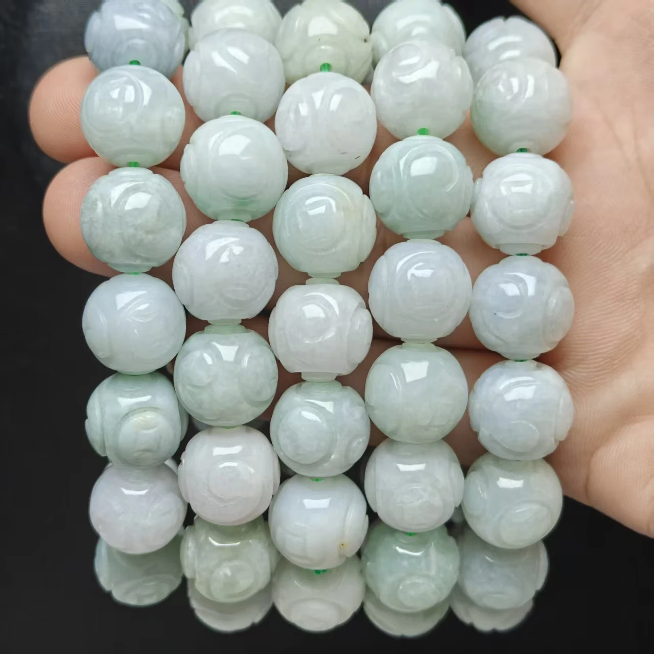Xingyu Natürliche AAA Burma Jadeit Jade Ruyi Geschnitzte Perlen Armband Glatter Schmuck Mysteriöser Edelstein Geschenk – Detail 2