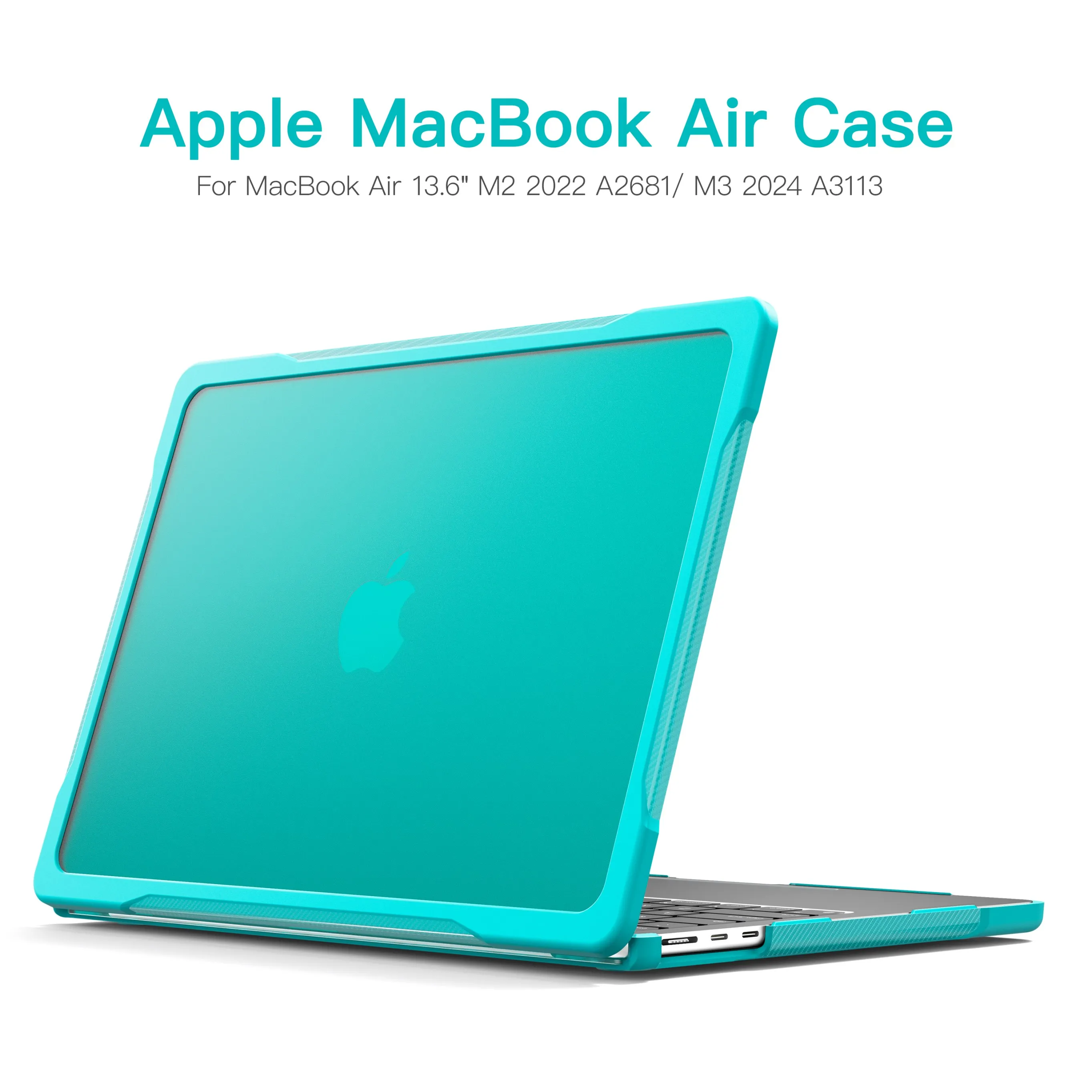 Capa para laptop para MacBook Air, 13.6 ", M3, 2024, A3113, M2, 2022, A2681, Multi-Layer, PC rígido, macio, TPU com furos para dissipador de calor