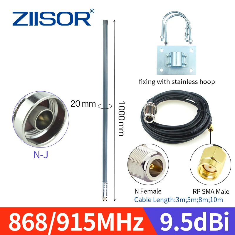 

Уличная антенна 868 МГц для майнинга гелием 915 МГц LoRa 900 МГц, антенна большого радиуса действия IP67 N Male to RP SMA Male для майнинга горячих точек