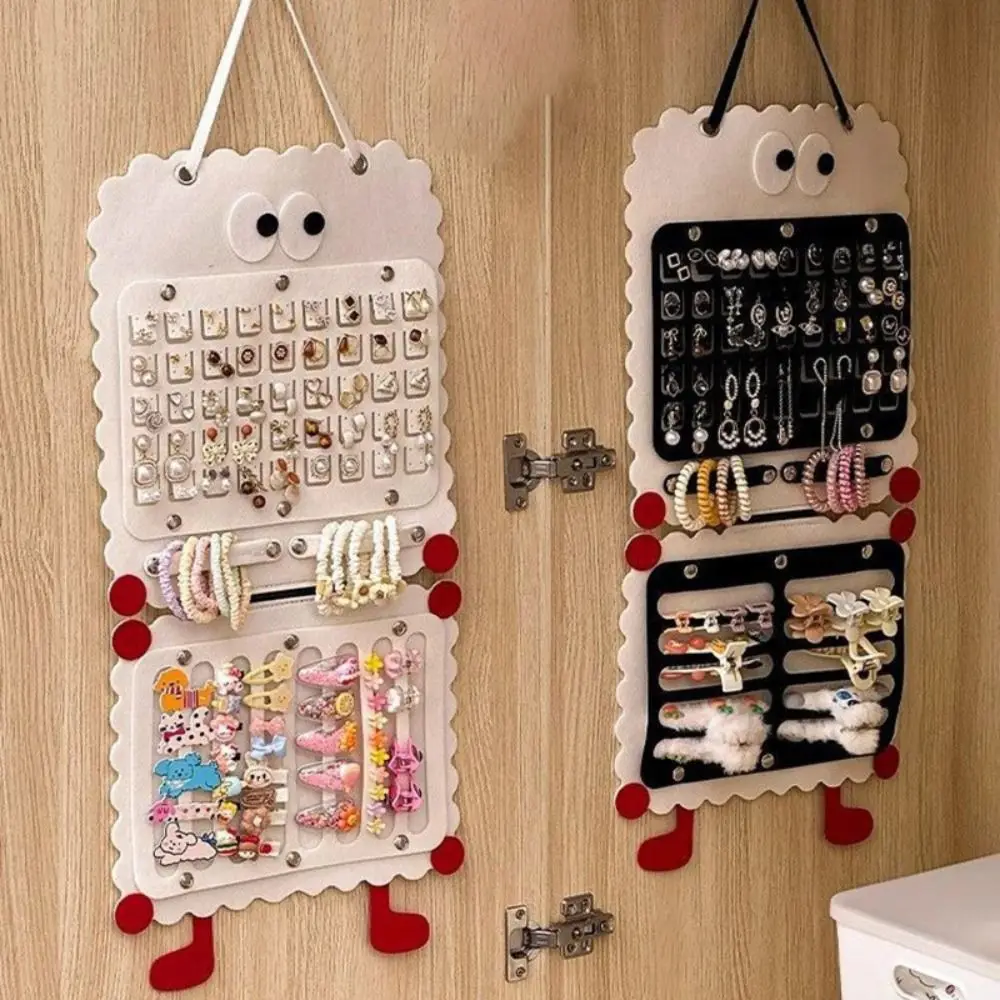 Felt Hair Clip Storage Bag Large Capacity Cartoon Hair Accessory Display Rack Detachable Wall-mounted Hanging Bag