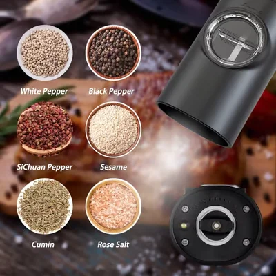 Electric Salt and Pepper Grinder Set USB Rechargeable Adjustable Coarseness Automatic Spice Herb Mill Kitchen Tools