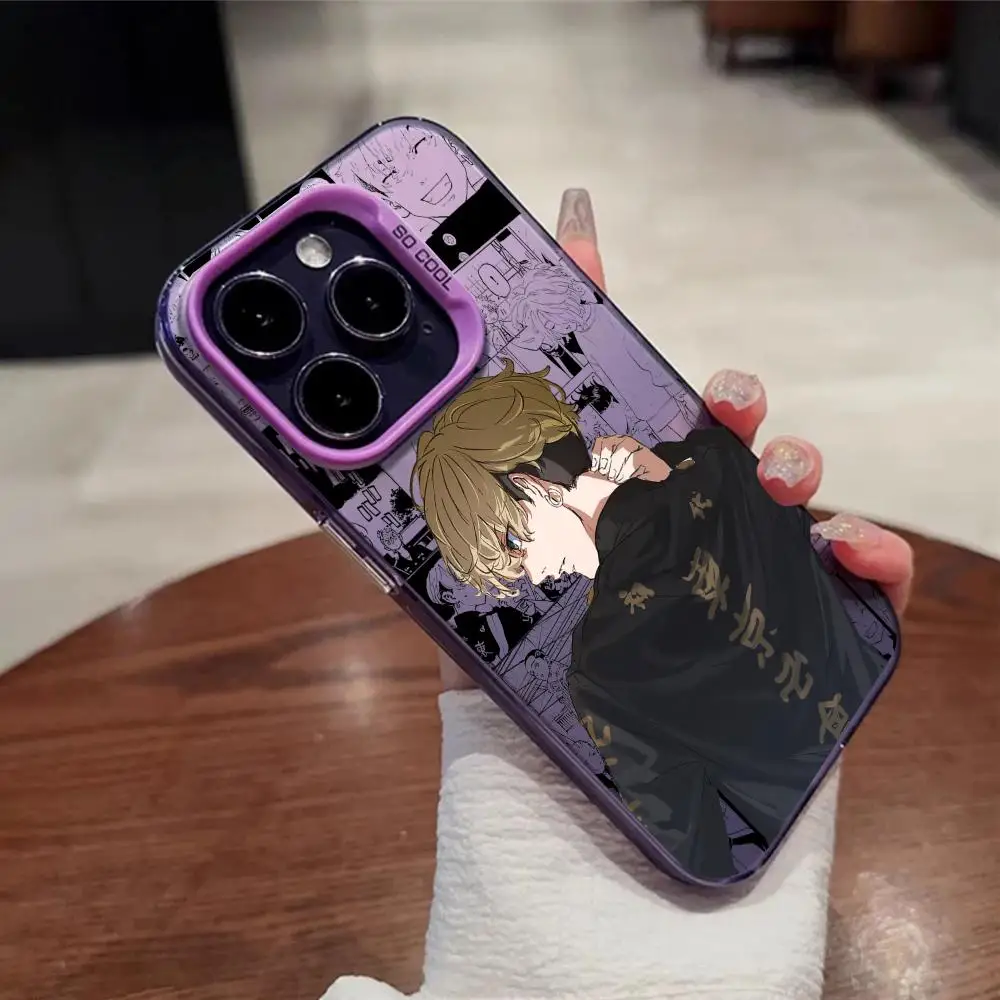 Funda de teléfono Tokyo Revengers para IPhone11 12 13 14 15 16 17Pro Max Air Plus Mini, fundas plateadas coloridas de lujo ligeras de alta gama