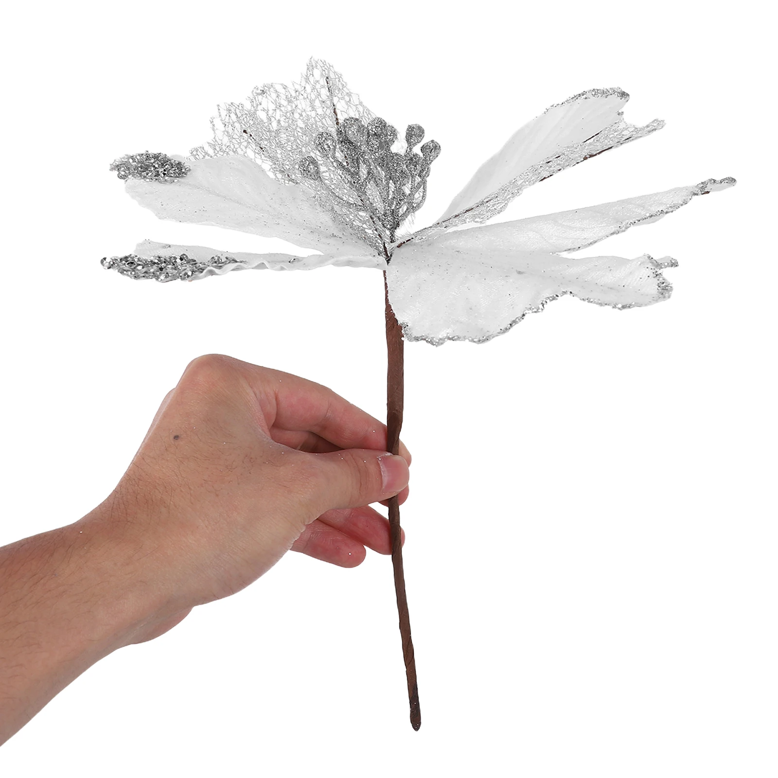 

6Pcs Christmas Tree Simulation Flowers: Artificial Glitter Picks with Spruce Branches for Holiday Decoration Wreaths and Home