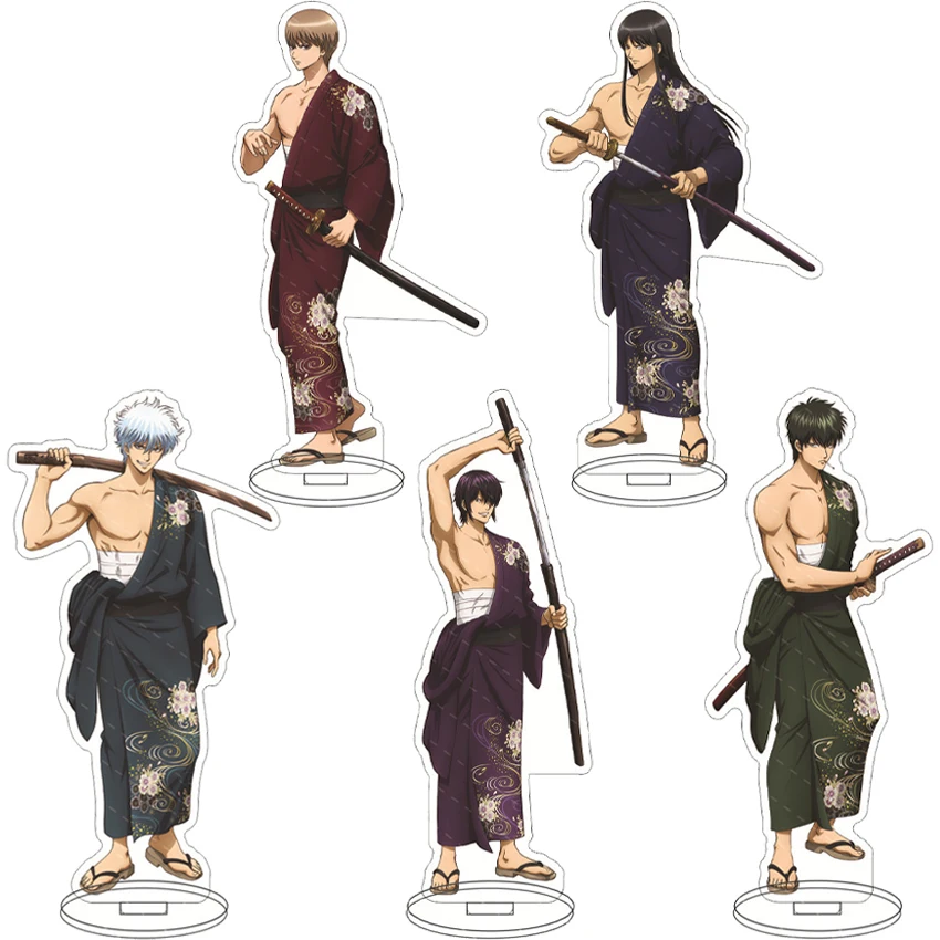 

16CM Anime Figure Gintama Sakata Gintoki Shimura Shinpachi Katsura Kotaro Hijikata Toushirou Cos Acrylic Stand Ornaments Gifts