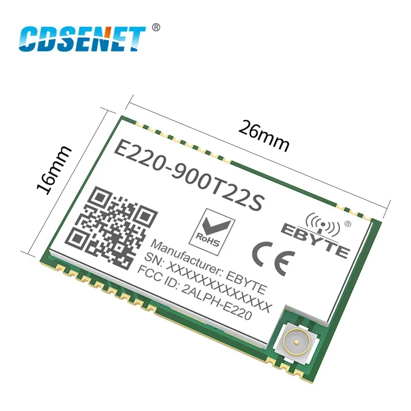 Imagem -02 - Lora Long Range Transmissor Receptor sem Fio Ipex Stamp Hole Uart Módulo 915mhz 22dbm E220-900t22s Llcc68 868mhz 10 Pcs por Lote