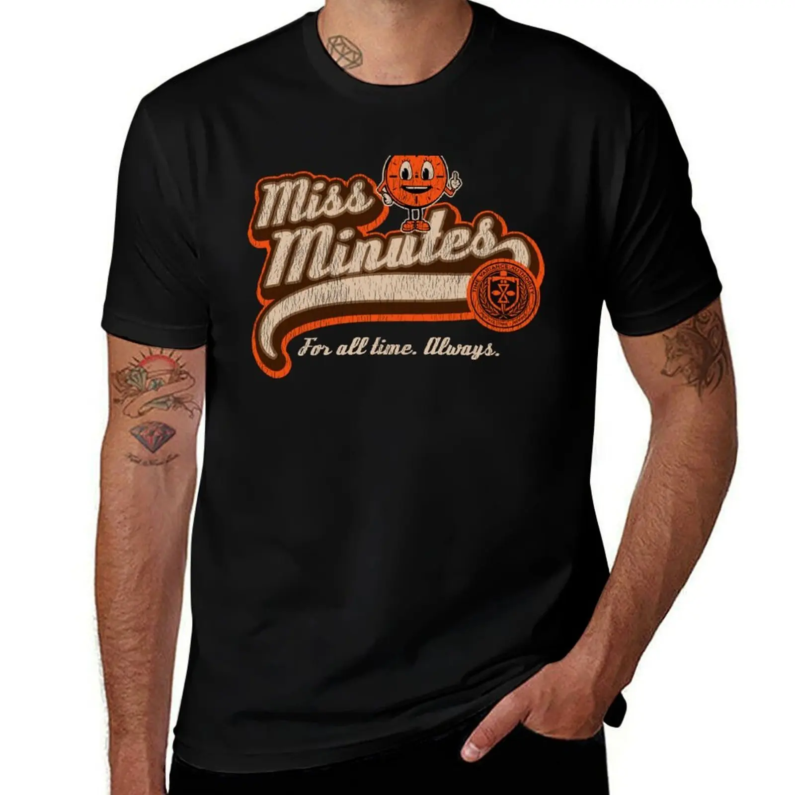 

Miss Minutes Script Worn Out T-Shirt custom shirt cute tops Louboutins Man t-shirt t shirts for men graphic