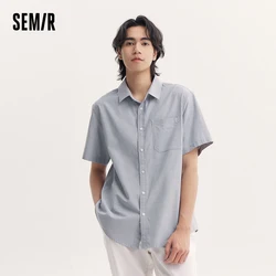 Semir Short-sleeved Shirt Men 2024 Summer New Basic Versatile Top Simple Shirt Men