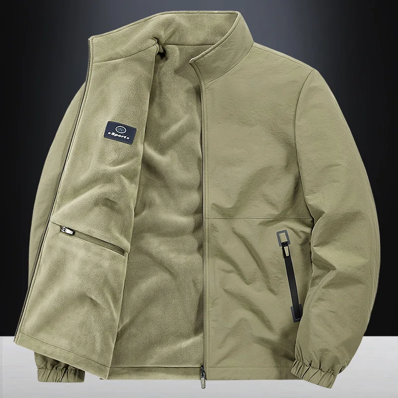 

Men's Double-Sided Fleece Jacket 2025 New Autumn Loose Thickened Coat Warm Comfortable Unisex Outerwear for All Seasons
