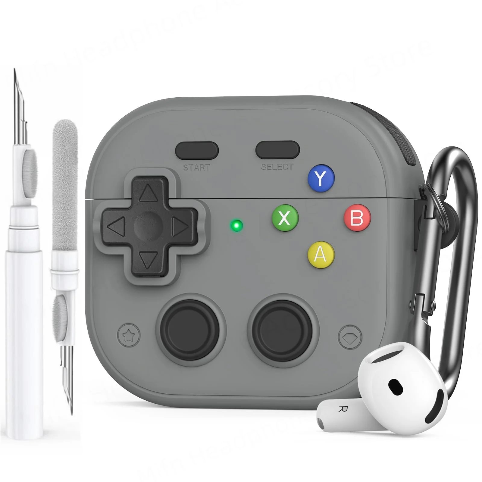 2025 apple airpods pro 3D 게임 패드 용 새 하드 커버 AirPods 4 세대 케이스 Funda 용 남성용 럭셔리 디자이너 PC 충격 방지 커버