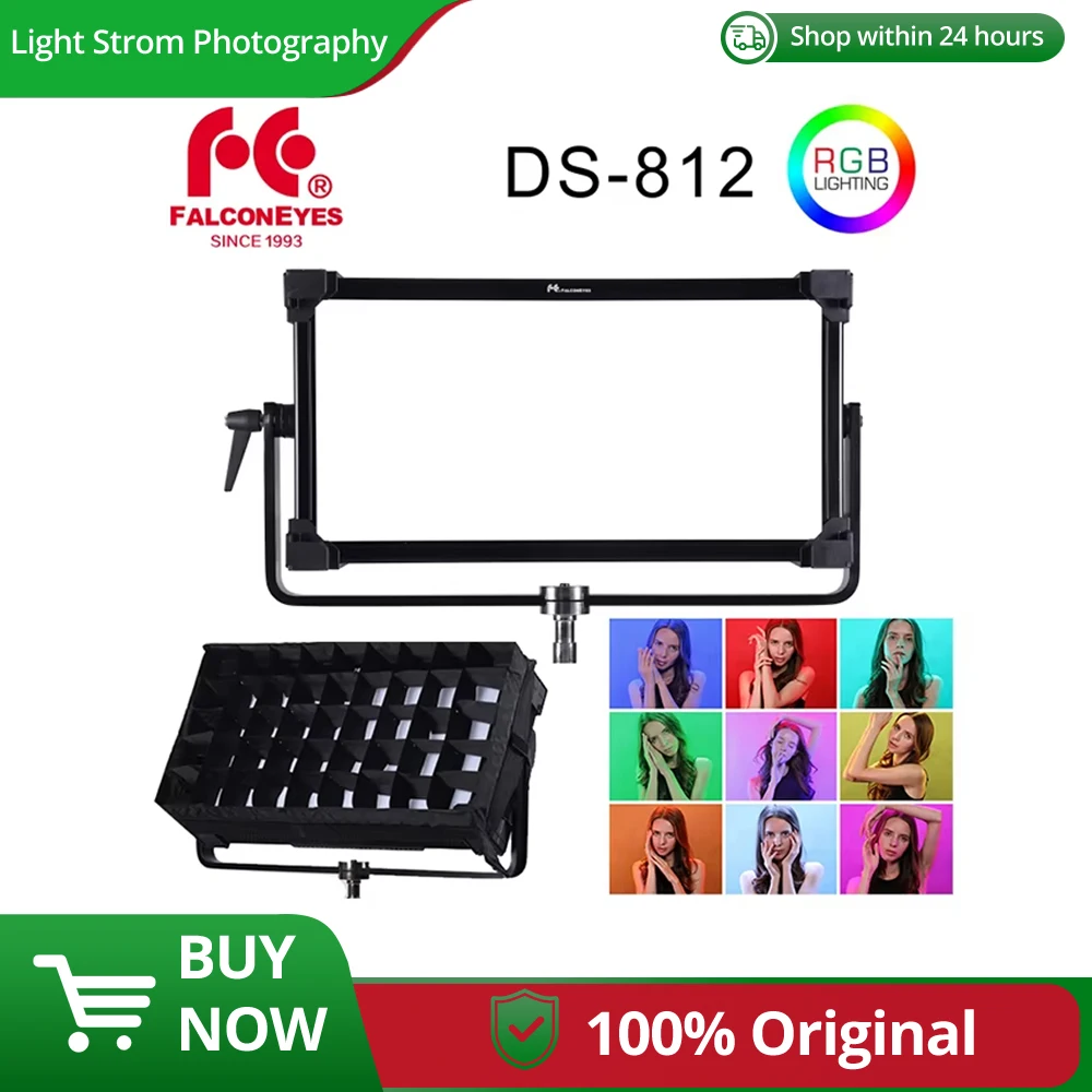 Falcon Eyes 400W RGB LED Video fotografía luz soporte Bluetooth (aplicación) Control 8 modos de escena lámpara de iluminación continua DS-812