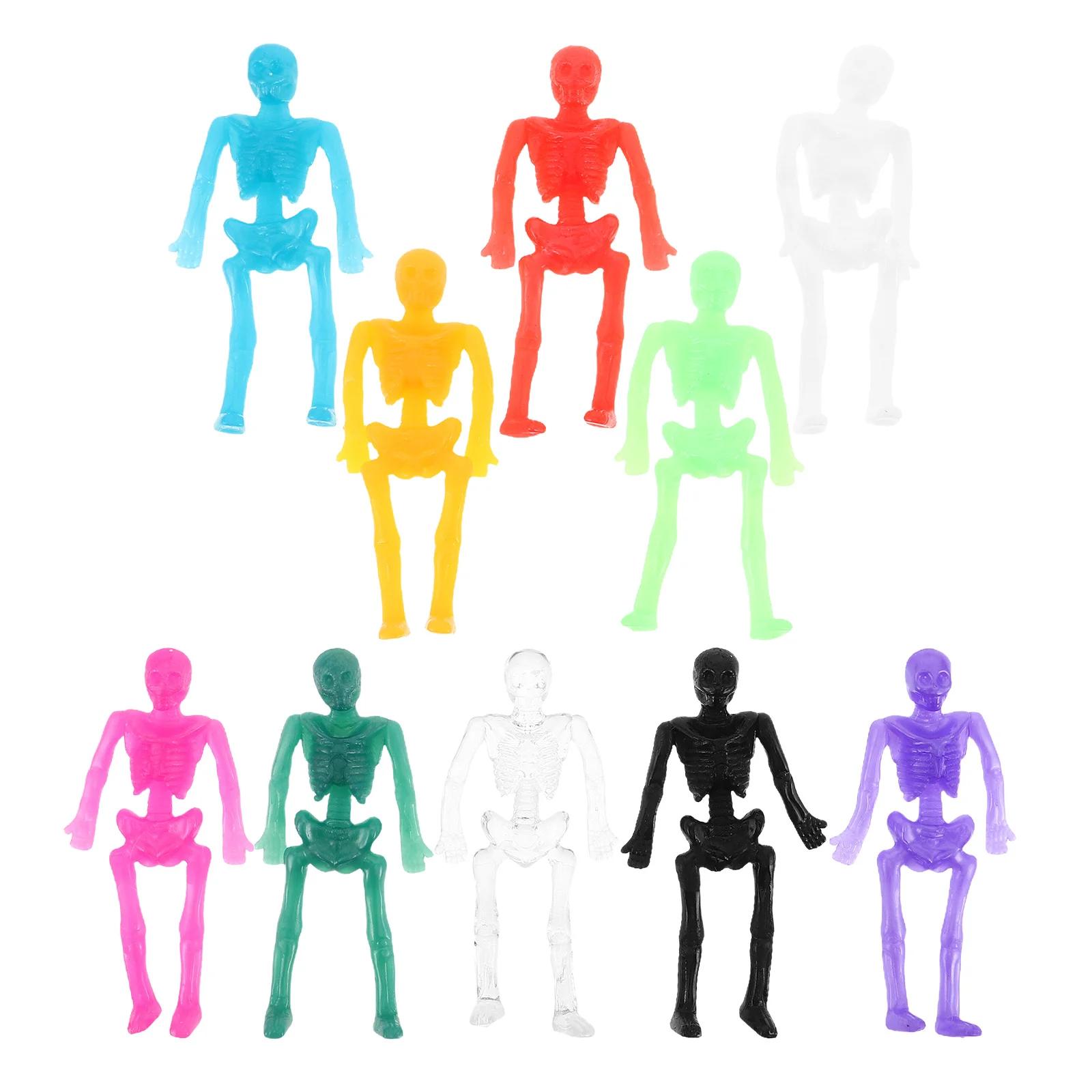 

40pcs Stretchy Skeletons Tpr Rubber Prank Sticky Wall-Hanging Halloween Decor Kids Party Favors Classroom Rewards Novelty Mini