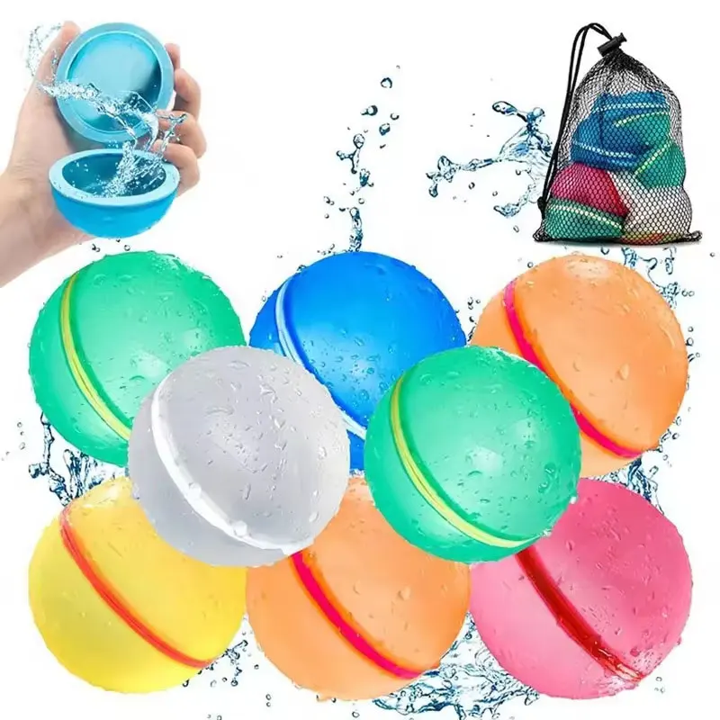 

3/6/12 PCS Reusable Magnetic Water Balloons Set for Kids Outdoor Pool Toys Beach Summer Amusement Play Supplies