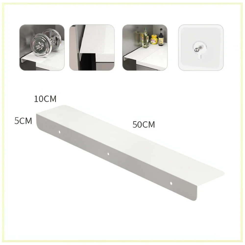 Fridge Side Gap Storage Organizer Carbon Steel Kitchen Extension Board Punch Free Narrow Countertop Shelf