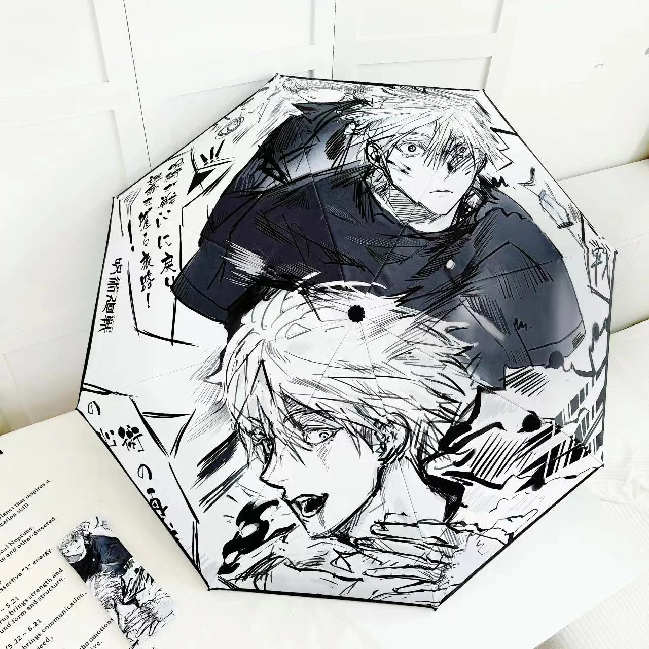 

Anime Game Jujutsu Kaisen Satoru Gojo Cosplay Xmas Gift Portable Parasol Windproof Rain Fold Dual Purpose Folding Sun Umbrella