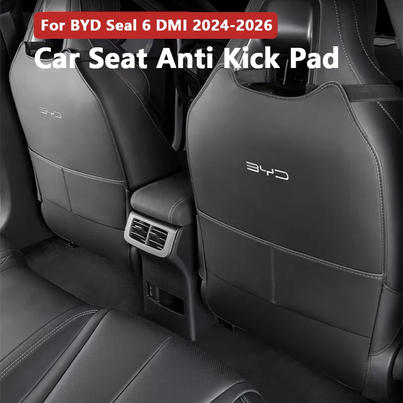 For BYD Seal 6 C6 DMI 2024-2026 Car Seat Anti Kick Pad Leather Full Surround Seat Back Anti Scratch Protector Car Accessories