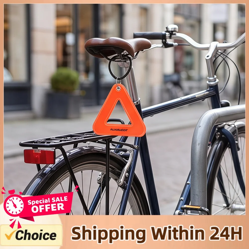 Triangle Reflective Bicycle Rear Pendants Double Sided Bike Saddle Reflective Triangle Sign for Night Running Hiking Camping
