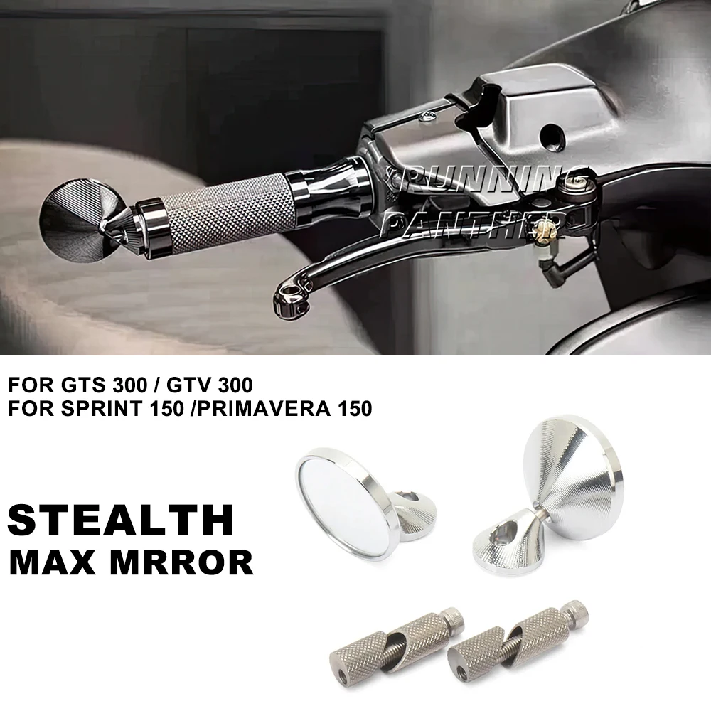

Motorcycle Rearview Mirrors - 26.5mm Handlebar Fit, for Vespa GTS300 / GTS 300 / GTV300 / GTV 300 Bar End Rearview Mirror