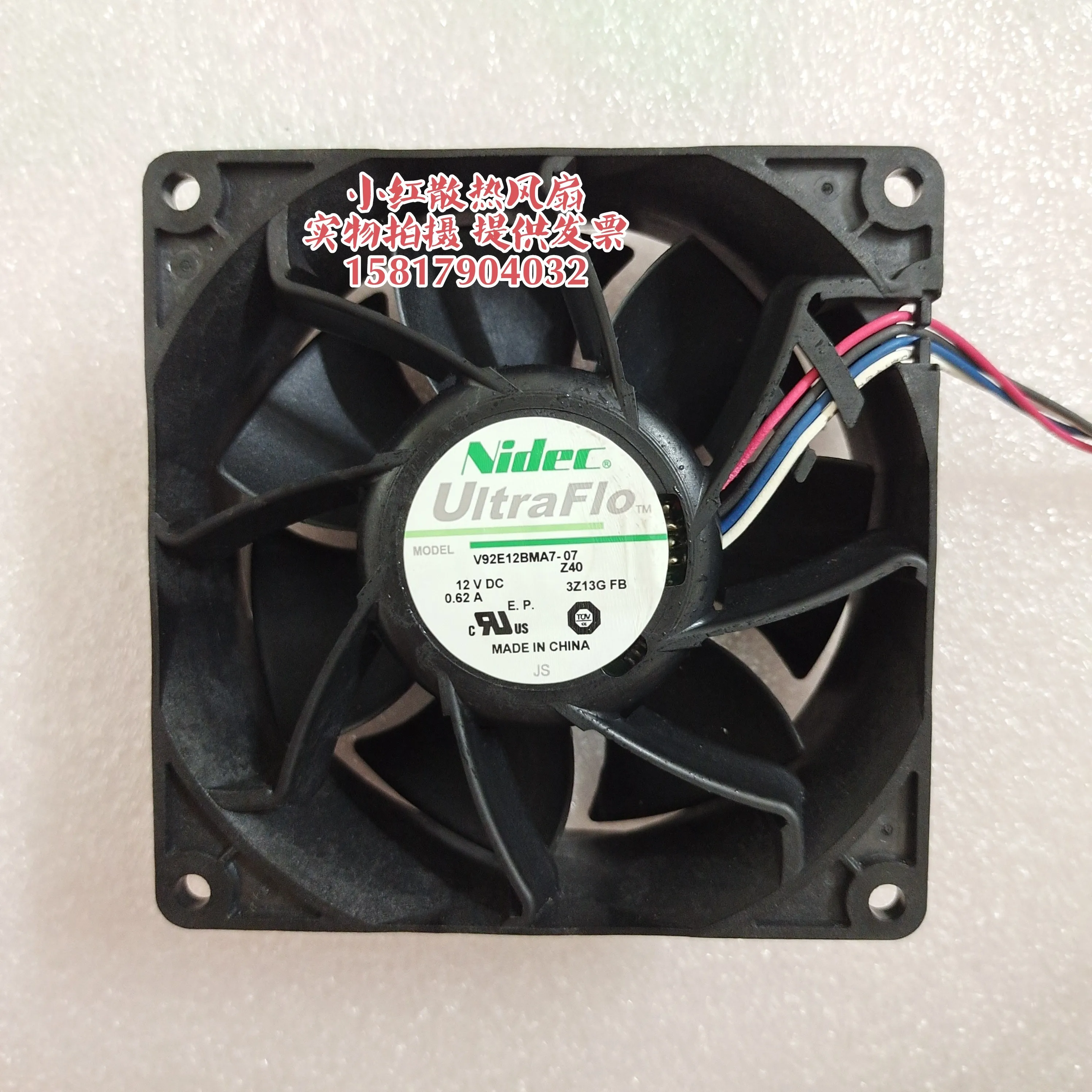 

Ltsf For Nidec V92E12BMA7-07 DC 12V 0.62A 90x90x38mm 4-Wire Server Cooling Fan 9cm